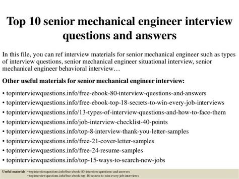 Interview Questions For Mechanical Engineer