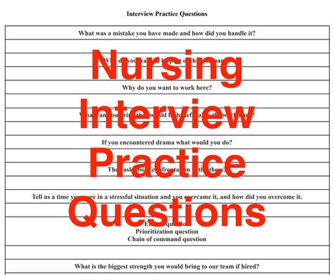 Interview Questions For Practice Nurse