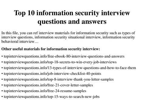Interview Questions On Information Security