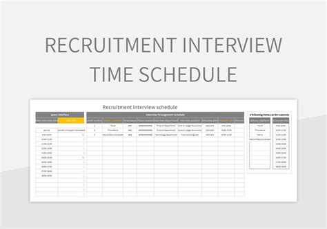 Interview Time Slots Template Excel
