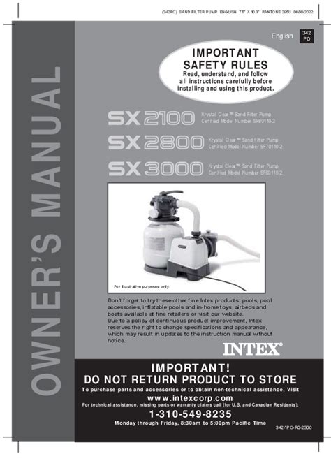 Intex Sand Filter Manual