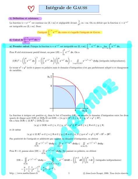 Intégrale De Gauss