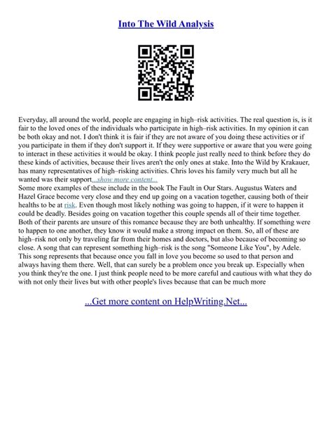 Into The Wild Analysis