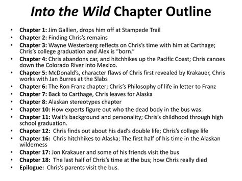 Into The Wild Chapter By Chapter Summary