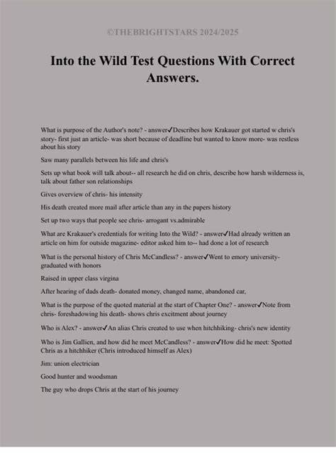 into the wild test questions and answers