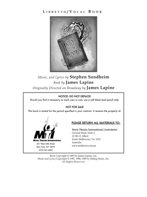 Into The Woods Libretto