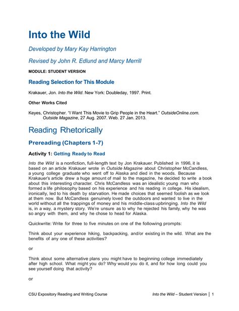 Read Online Into The Wild Study Guide Answer Key 