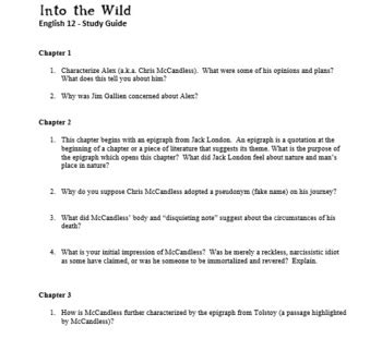 Download Into The Wild Study Guide Questions And Answers 