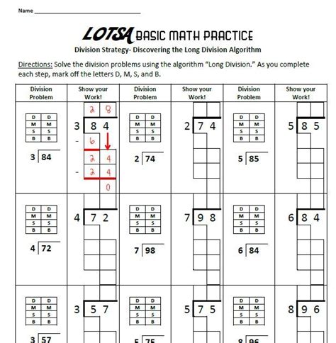 Intro Long Division With Boxes By Exceptional Math Long Division With Boxes - Long Division With Boxes