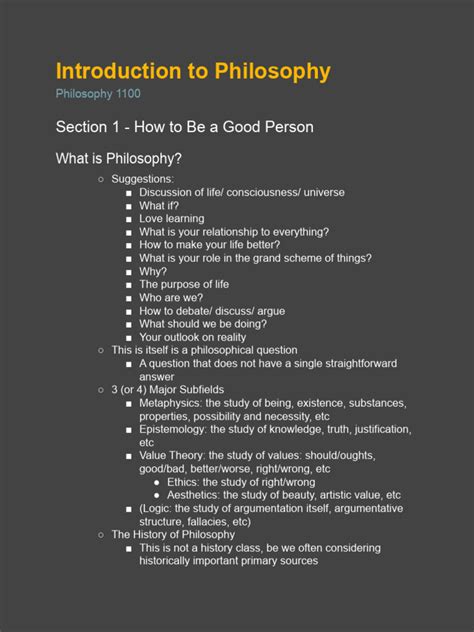 Intro To Philosophy