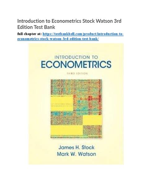 Download Intro To Econometrics Stock 3Rd Edition 