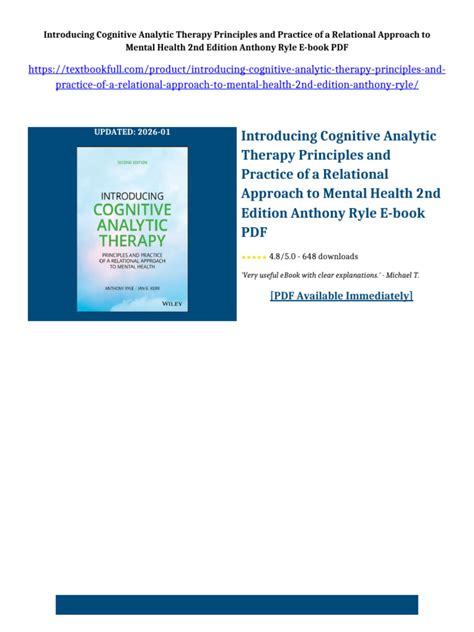 Introducing Cognitive Analytic Therapy Principles And Practice Psychology