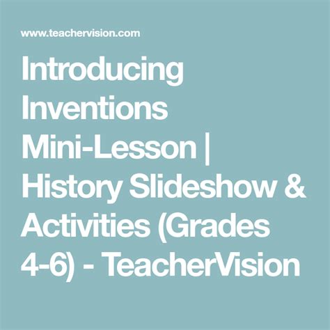 Introducing Inventions Mini Lesson Teachervision Invention Activities For Elementary Students - Invention Activities For Elementary Students