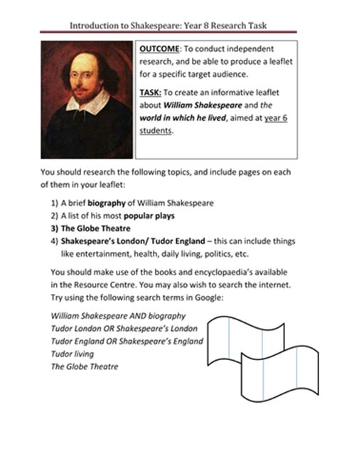 Introducing Shakespeare Resources Ks3 4 Teachit Shakespeare Background Worksheet - Shakespeare Background Worksheet