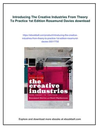 Introducing The Creative Industries From Theory To Practice