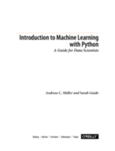 Introduction Machine Learning Python Scientists
