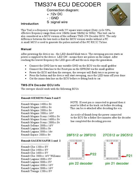 Introduction Manual Tms 374 Decoder Ecu Info