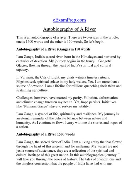 introduction of autobiography of river