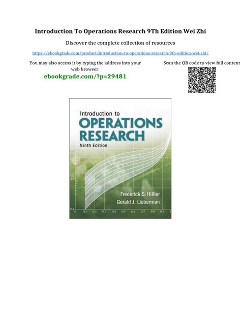 Introduction Operations Research 9th Edition Solutions Manual