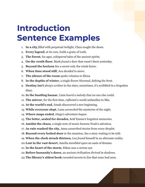 introduction sentence