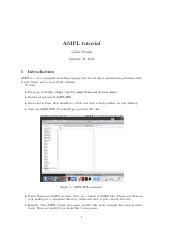 Introduction To Ampl A Tutorial Uc Berkeley Ieor