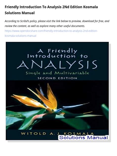 Introduction To Analysis Kosmala