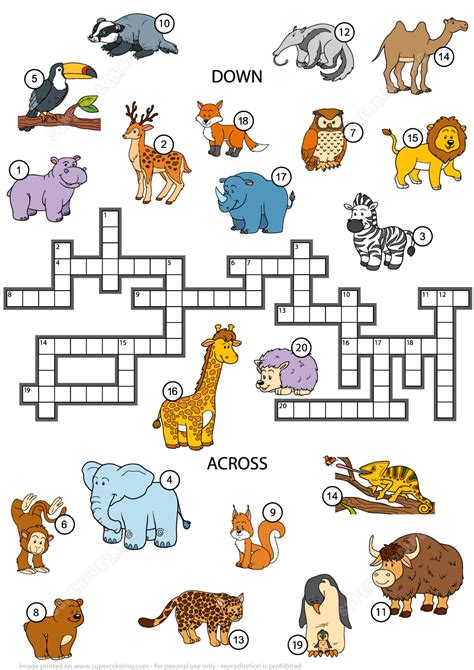 Introduction To Animals Crossword Puzzle Lesson Planet Introduction To Animals Crossword Answer Key - Introduction To Animals Crossword Answer Key