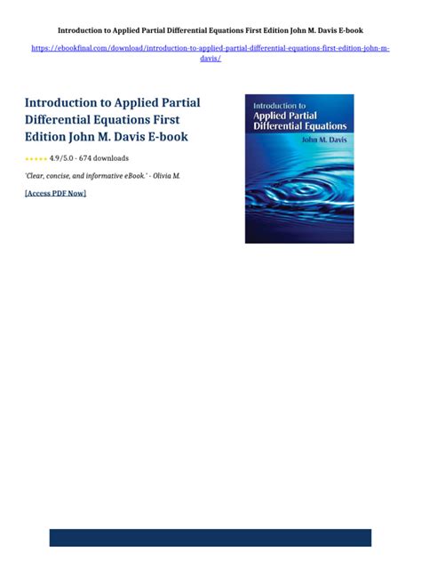 Introduction To Applied Partial Differential Equations