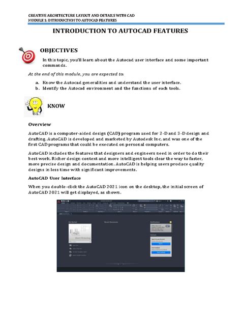 introduction to autocad features g w learning
