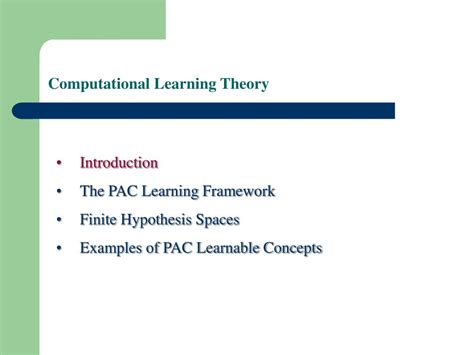 Introduction To Computational Learning Theory Pdf