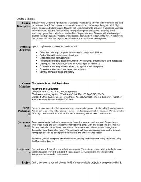 introduction to computers syllabus