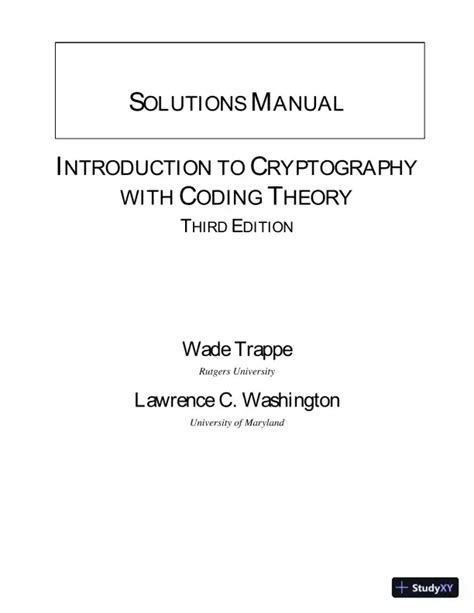 Introduction To Cryptography Solution Manual