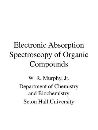 introduction to electronic absorption spectroscopy in organic chemistry