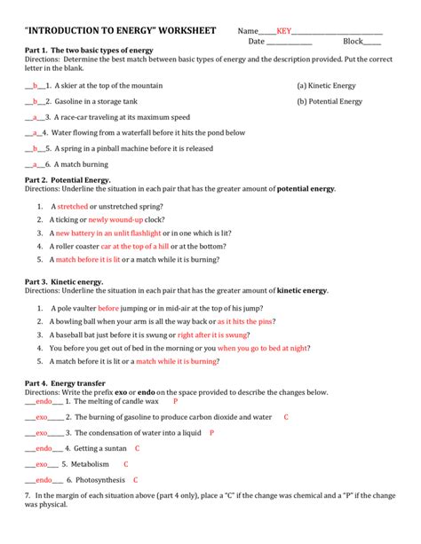 Introduction To Energy Worksheet Answers Introduction To Energy Worksheet Answers - Introduction To Energy Worksheet Answers