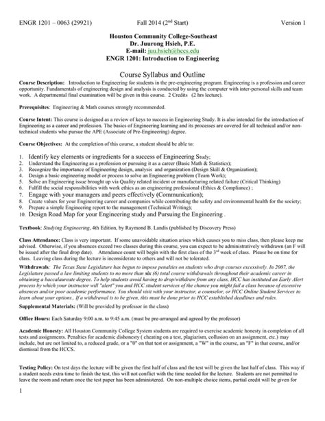 Introduction To Engineering 1201 Hcc Final