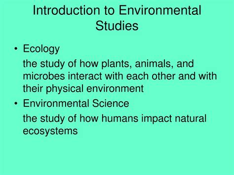 Introduction To Environmental Studies
