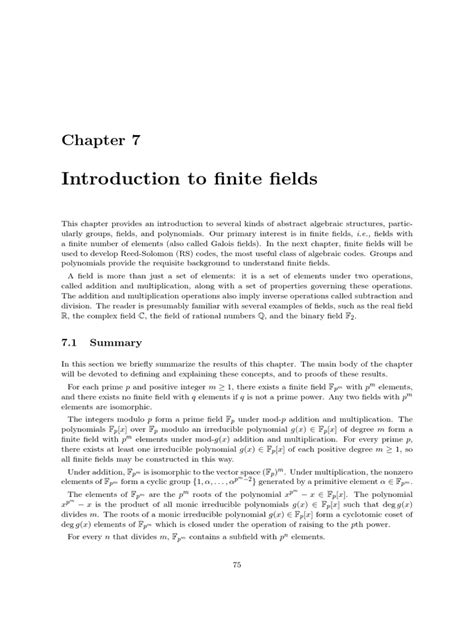 Introduction To Finite Fields And Their Applications