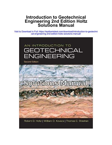 introduction to geotechnical engineering solutions manual