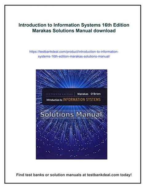 Introduction To Information Systems 16th International E Edition By Marakas George M Obrien James A 2012 Loose Leaf
