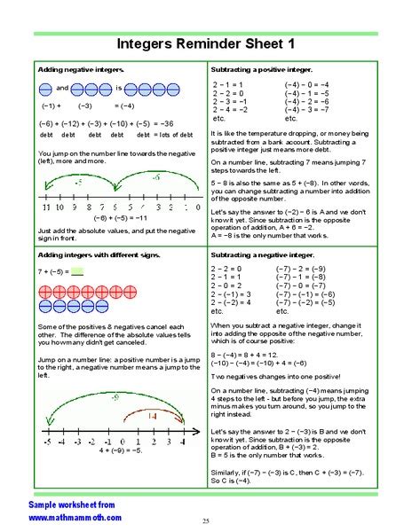 Introduction To Integers Fifth Grade Math Worksheets Biglearners Introduction To Integers Worksheet - Introduction To Integers Worksheet