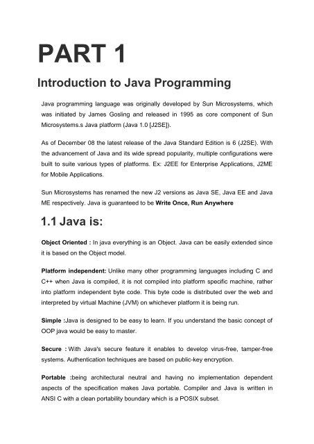Introduction To Java Programming Part 2 Constructs For