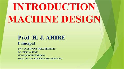 Introduction To Machine Design Machine Design