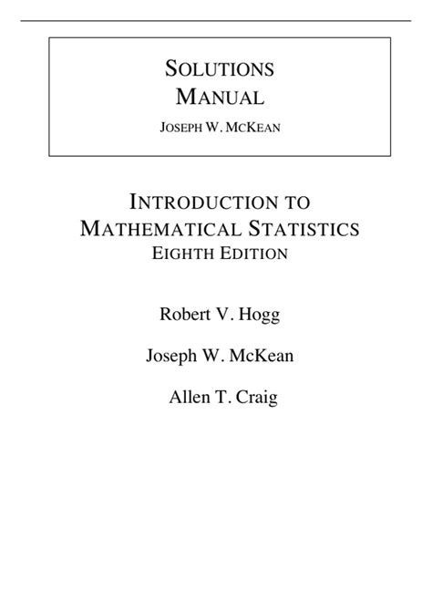introduction to mathematical statistics solution