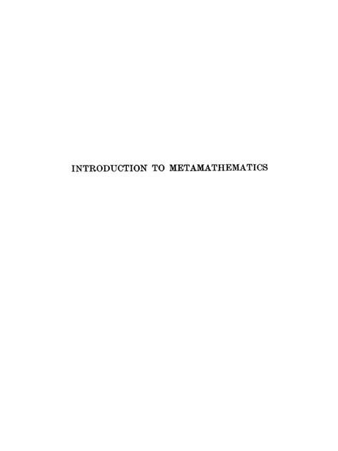 introduction to metamathematics