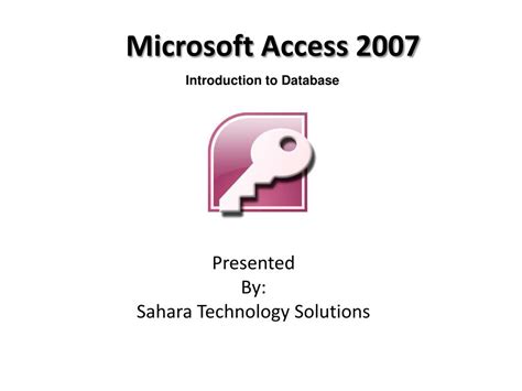 Introduction To Microsoft Access 2007 Montclair State