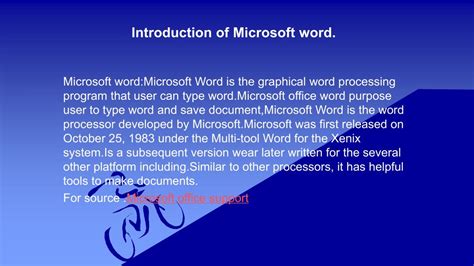Introduction To Ms Word