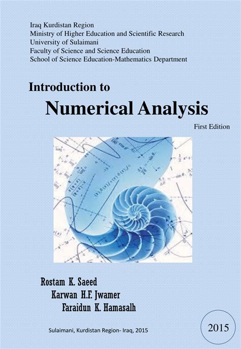 Introduction To Numerical Analysis By Dr Muhammad Iqbal