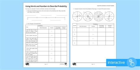 Introduction To Probability Worksheet Ks3 Maths Beyond Introduction To Probability Worksheet - Introduction To Probability Worksheet