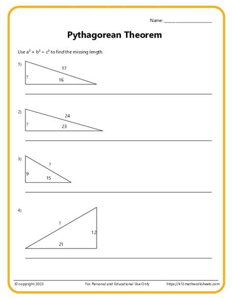 Introduction To Pythagorean Theorem Assignment Answers