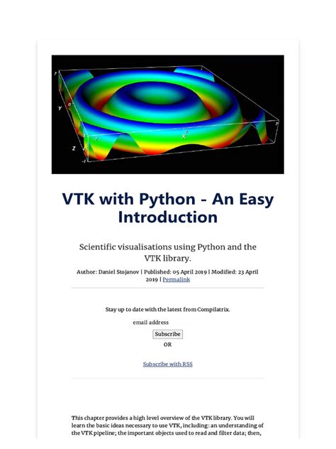 Introduction To Python And Vtk Uppsala University Cba